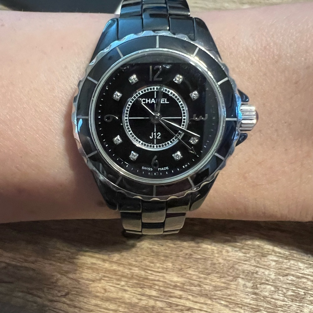 CHANEL J12 Silver and Black Watch